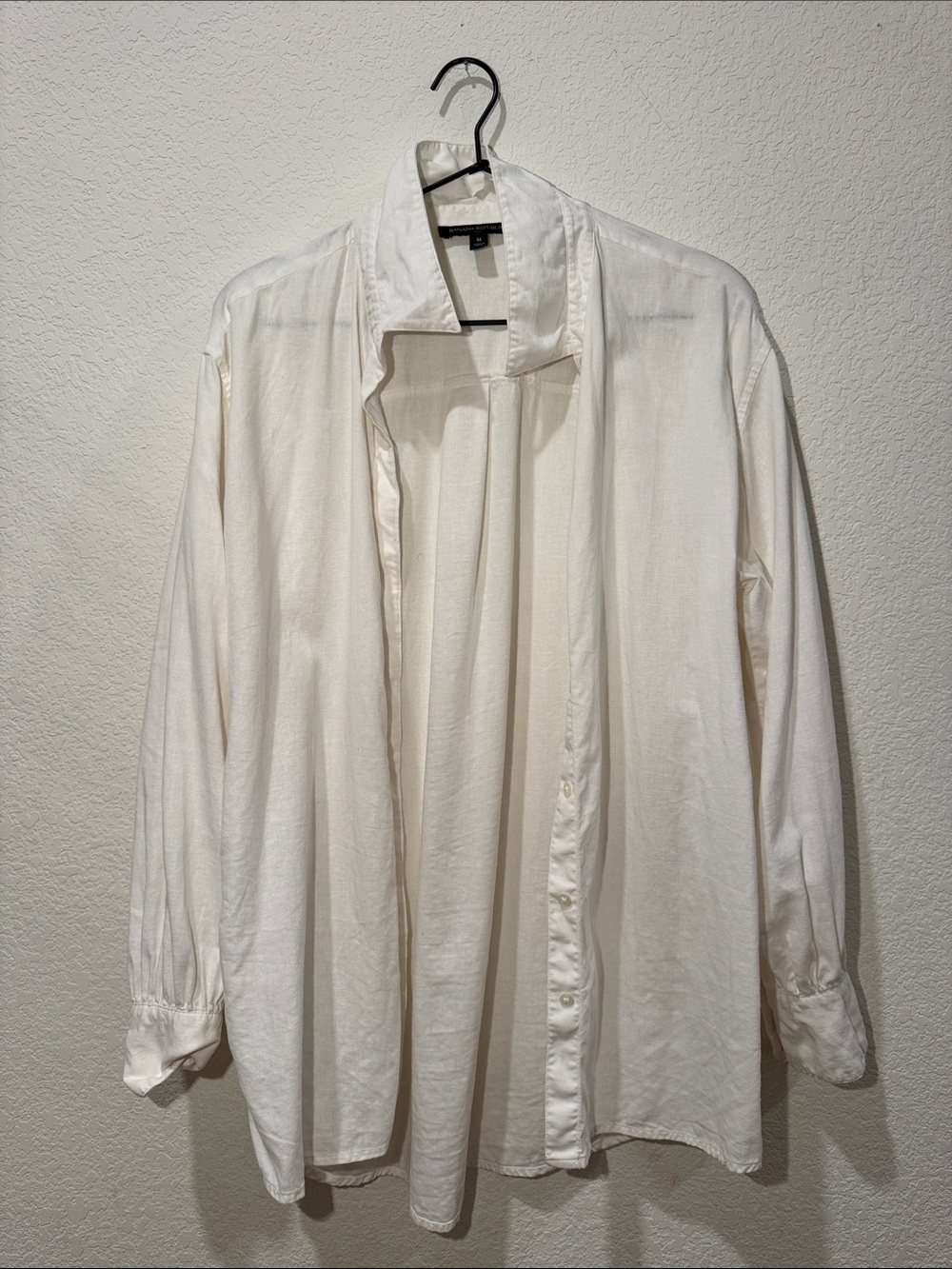 Banana Republic Oversized Cream Button-Down Shirt